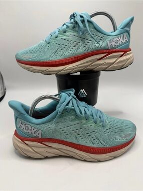 Hoka One One Womens Clifton 8 1119394 AEBL Blue Running Shoes Sneakers Size 9B